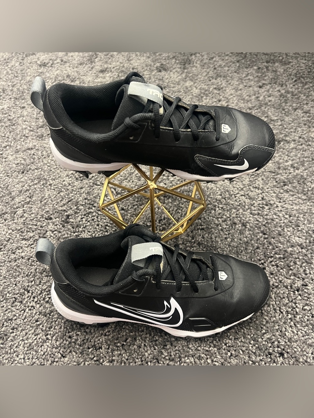 Nike Force Trout 9 Keystone Cleats Youth Size 3.5Y Black Anthracite FB9731-001